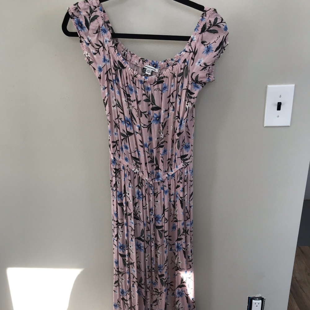 Pink off the shoulder Maxi Dress